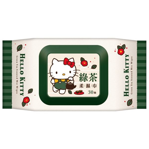 Hello Kitty 綠茶香氛柔濕巾(30抽)加蓋【小三美日】