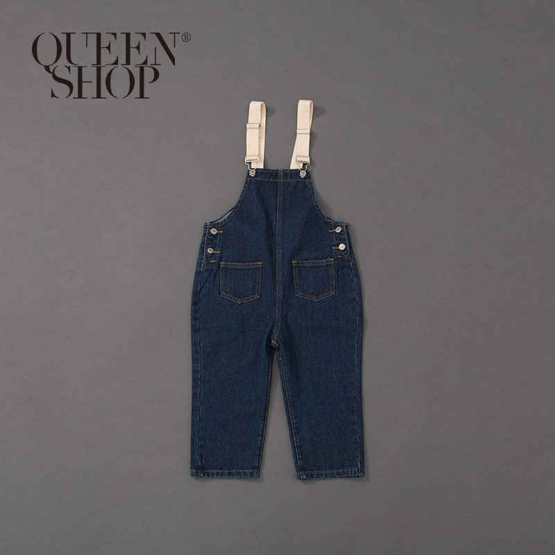 Ｑｕｅｅｎ Ｓｈｏｐ【04050601】童裝 親子系列 棉繩吊帶牛仔褲 S/M/L/XL＊現+預＊