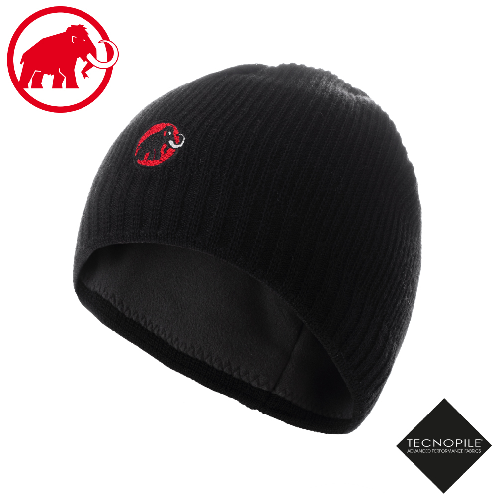 【MAMMUT 長毛象 Sublime Beanie 雙層針織保暖羊毛帽《黑》】1191-01542/毛線帽/禦寒帽/滑雪