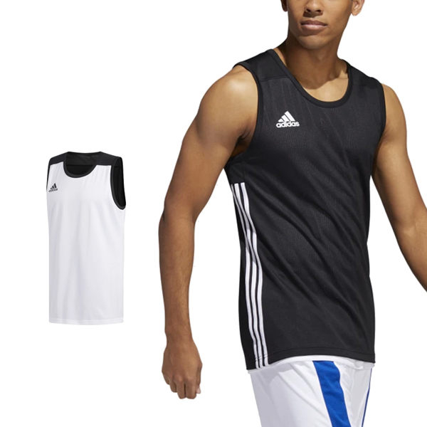 Adidas 3G Speed 愛迪達 球衣 黑 白 雙面穿團體籃球服 球衣 透氣 上衣 刺繡 無袖 背心 DX6385
