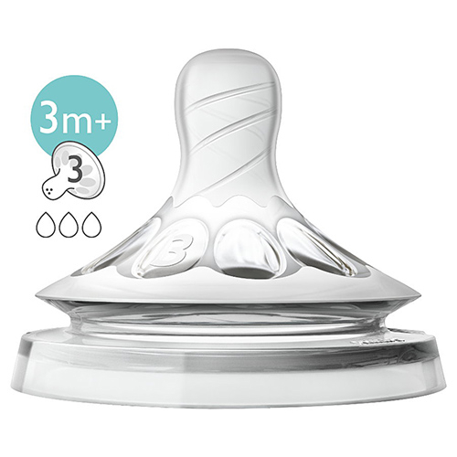 Philips Avent 新安怡 - 親乳感防脹氣奶嘴 三孔3m+ (2入)