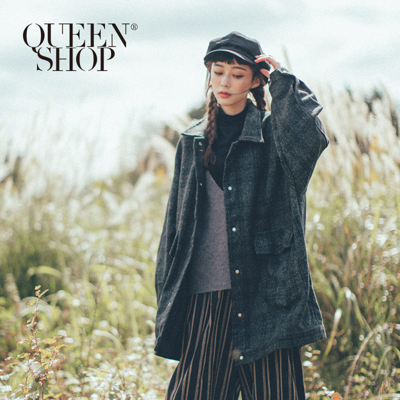 Ｑｕｅｅｎ Ｓｈｏｐ【02071174】低調格紋毛呢大衣外套＊現+預＊