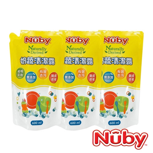 Nuby 奶蔬清潔露補充包_3包(1800ml)