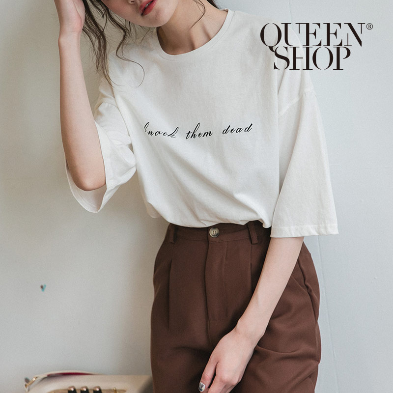 Ｑｕｅｅｎ Ｓｈｏｐ【01038096】草寫字母圓領T＊現+預＊