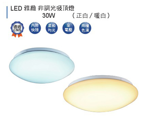 【燈王的店】舞光雅緻 LED 30W 非調光吸頂燈 ☆ LEDCE30R1 (DM商品)