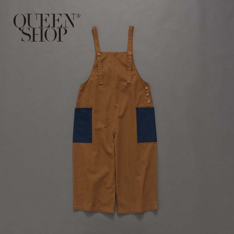 Ｑｕｅｅｎ Ｓｈｏｐ【04050550】女裝 親子系列 撞色雙口袋吊帶褲＊現+預＊