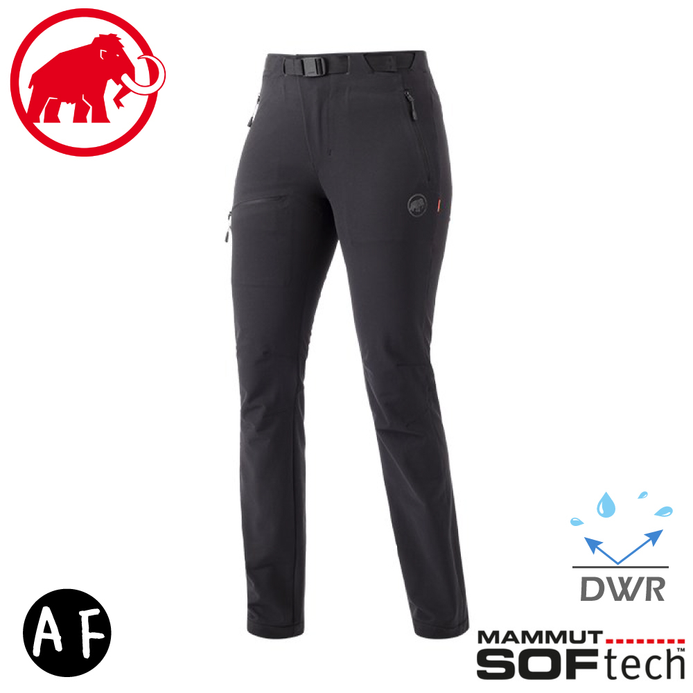 【MAMMUT 長毛象 女 AC Yadkin SO Pants AF 軟殼褲《黑》】1021-00171/機能褲/登山褲