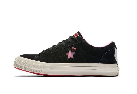 CONVERSE-ONE STAR x HELLO KITTY女款黑色休閒鞋-NO.162938C