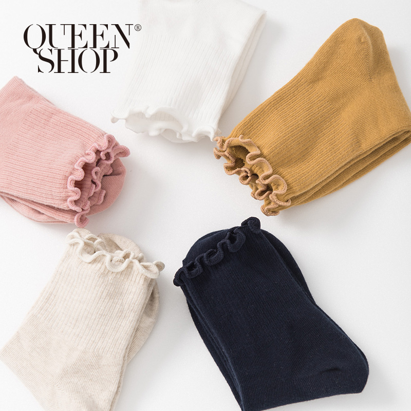 Ｑｕｅｅｎ Ｓｈｏｐ【07110396】可愛素色捲邊襪 五色售＊現+預＊