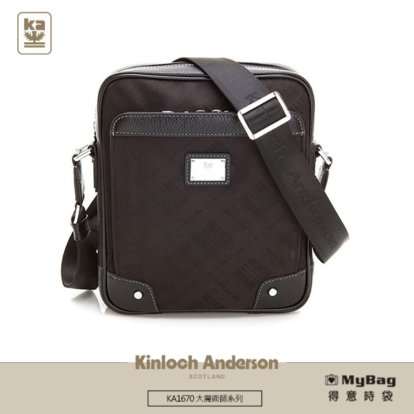 Kinloch Anderson 金安德森 側背包 大魔術師 單拉鍊休閒斜側背包 黑色 KA167005 得意時袋