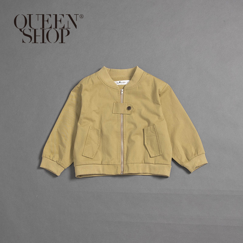 Ｑｕｅｅｎ Ｓｈｏｐ【02071168】童裝 親子系列 素色剪接設計長袖飛行外套＊現+預＊