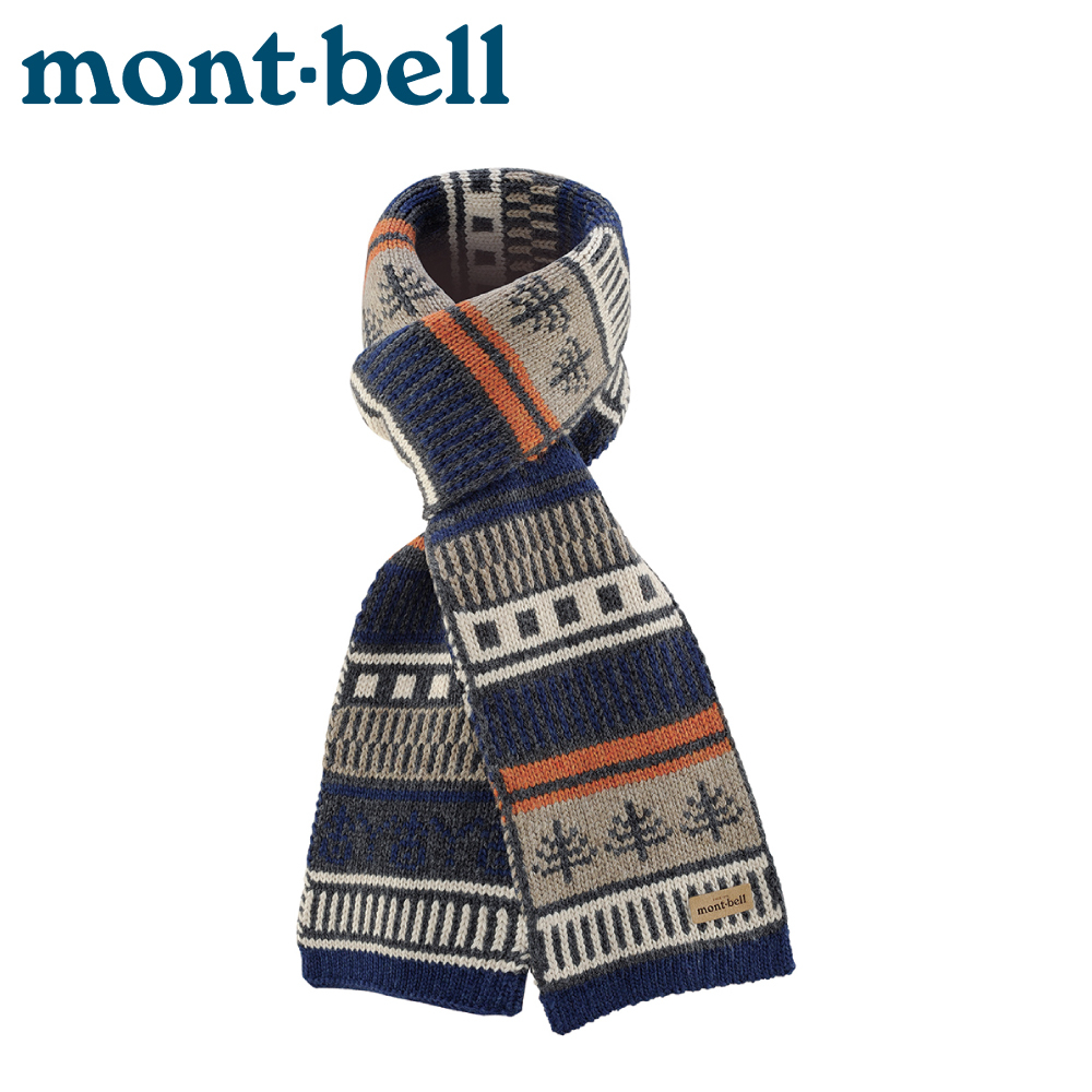 【Mont-Bell 日本 knit highland muffler forest 圍巾《藍》】1108896/針織羊毛圍巾