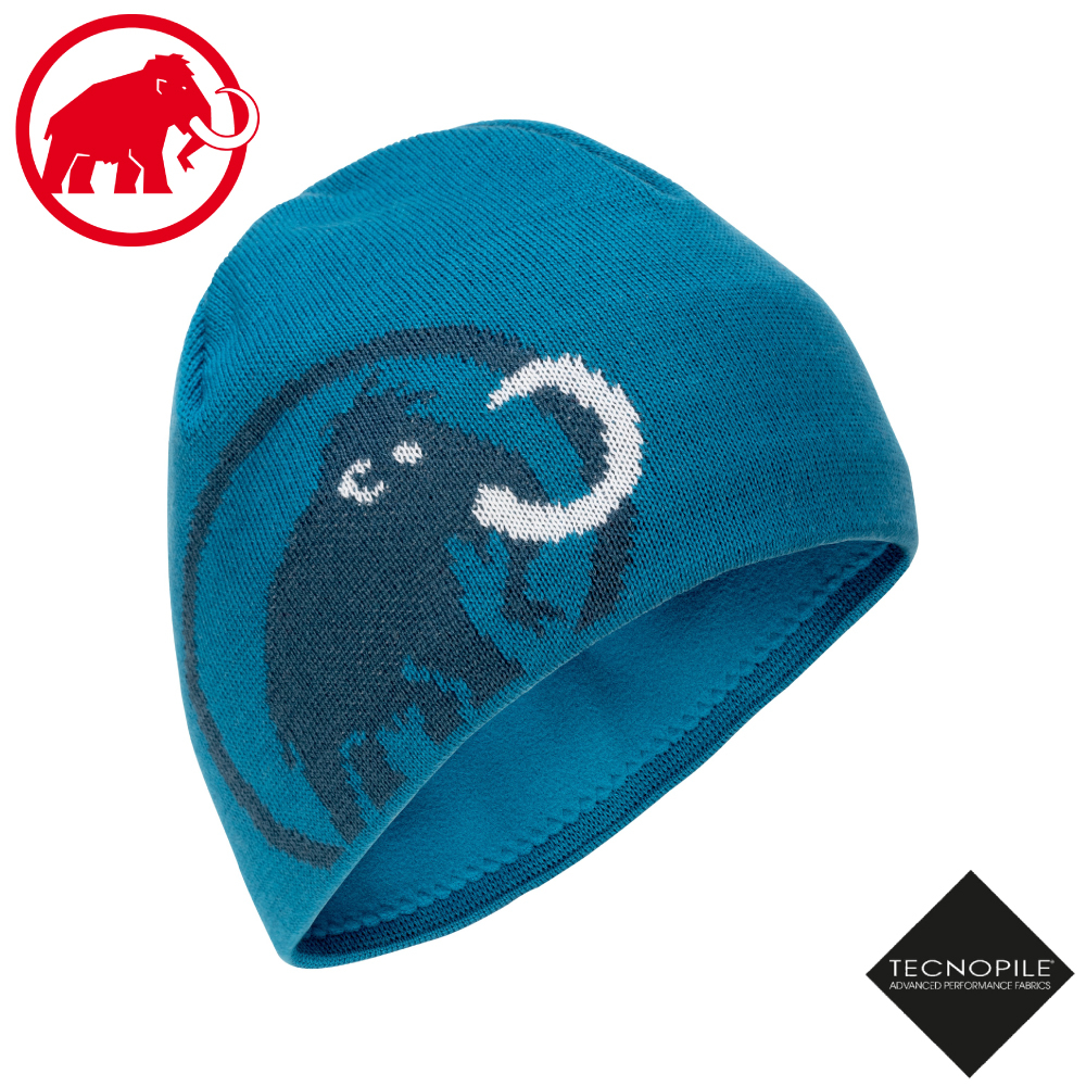 【MAMMUT 長毛象 Tweak Beanie 雙層針織保暖羊毛帽《藍寶石/水鴨藍》】1191-01352/毛線帽/禦寒帽