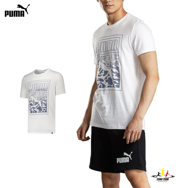 Puma 男 白 短袖 T恤 流行系列 運動上衣 短T 休閒 上衣 57384952