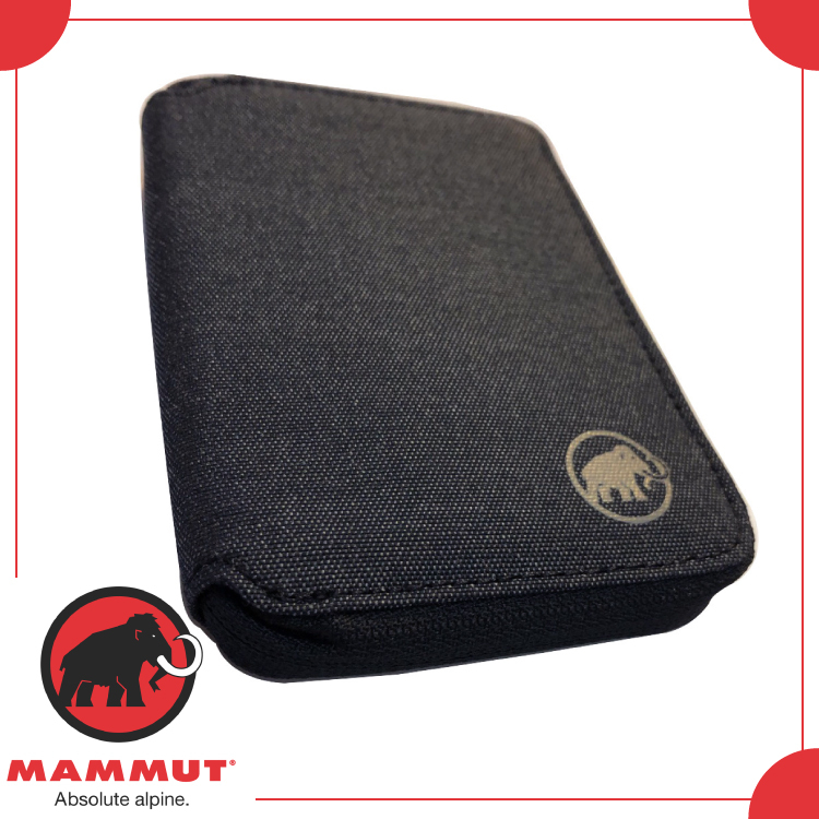 【MAMMUT ZIP WALLET MELANGE《 黑》】2520-00720/皮包/零錢包/卡夾/短夾