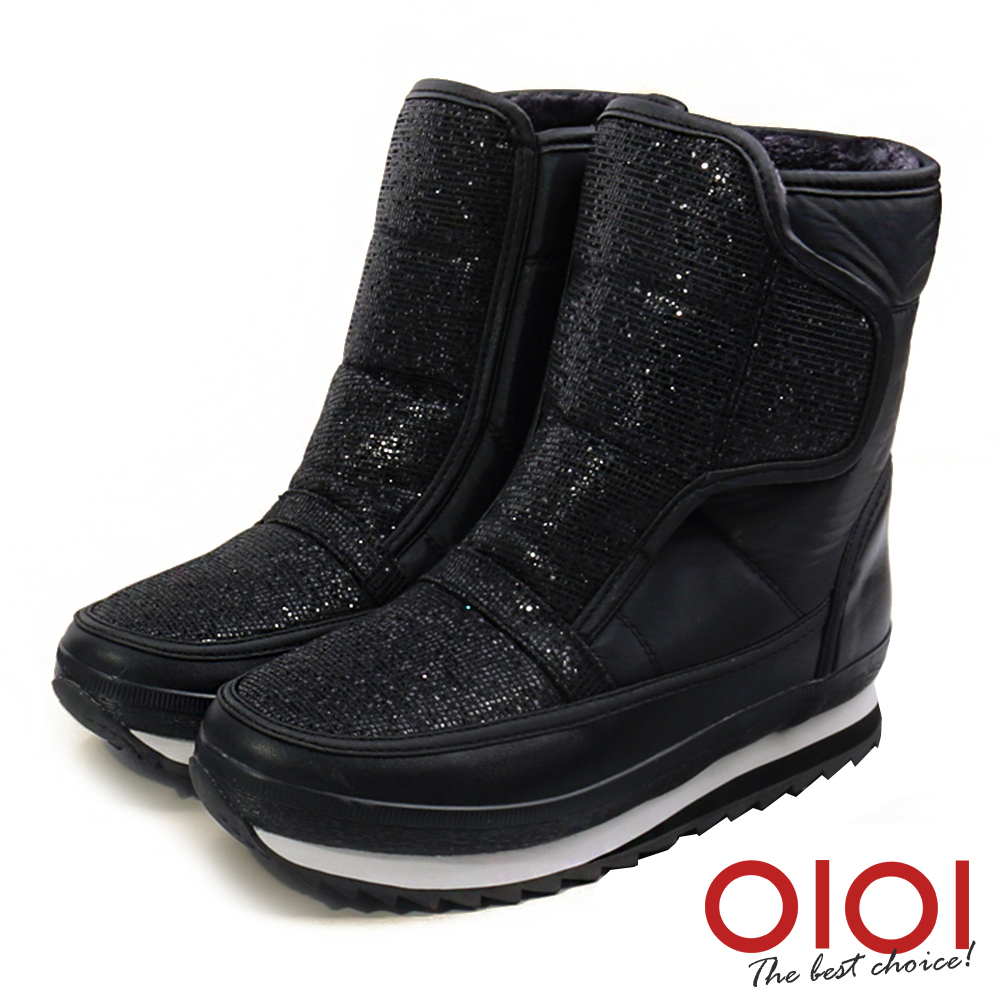 雪靴 注目焦點防潑水厚底運動雪靴(全黑)＊ 0101shoes 【18-3695bk】【現貨】