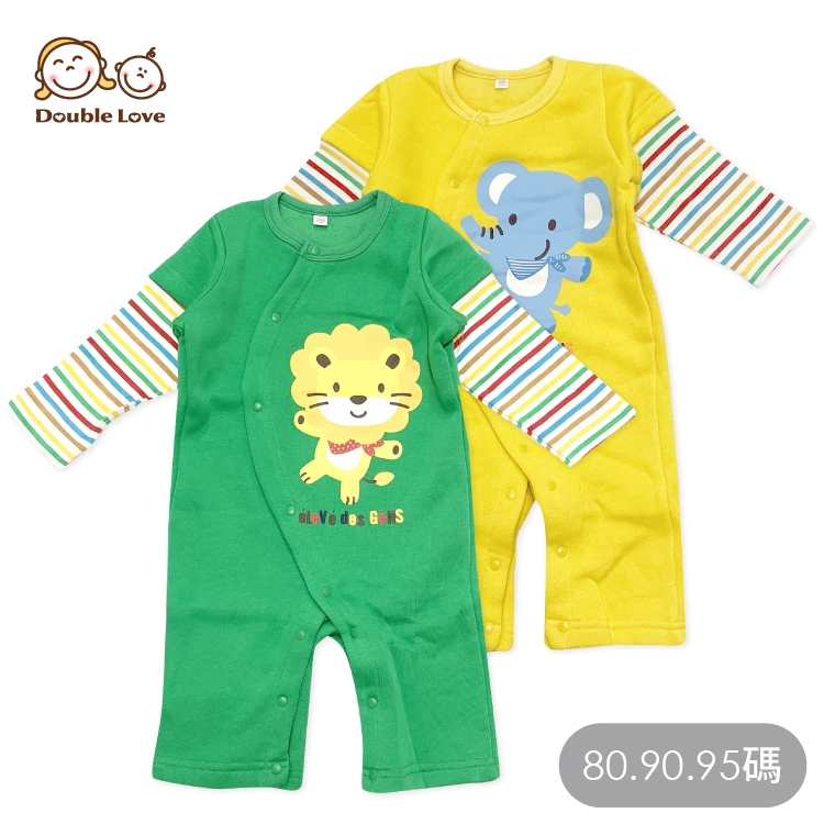 寶寶連身衣【GD0045】彩色袖子動物舖棉連身衣(共三色) 保暖寶寶衣