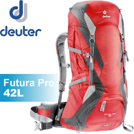 【Deuter 德國 Futura Pro 42L 網架直立式透氣背包《紅/灰》】背包/後背包/登山/健行34294★滿額送