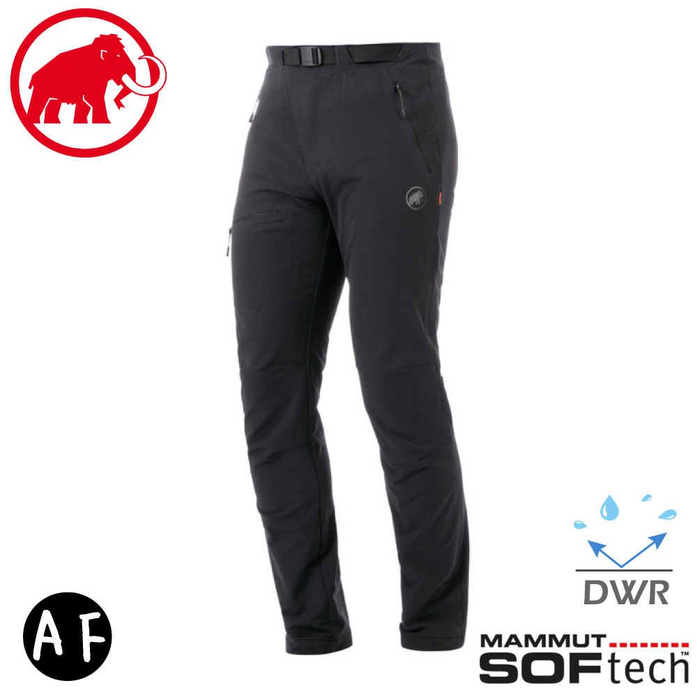 【MAMMUT 長毛象 男 AC Yadkin SO Pants AF 軟殼褲《黑》】1021-00161/機能褲/登山褲