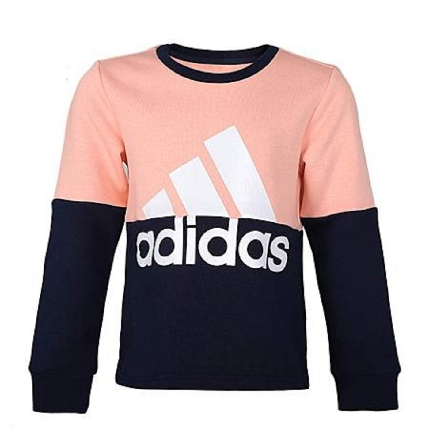 ADIDAS LG CREW SWEAT 童裝 大童 長袖 休閒 拼接 舒適 透氣 橘 藍【運動世界】EH4095