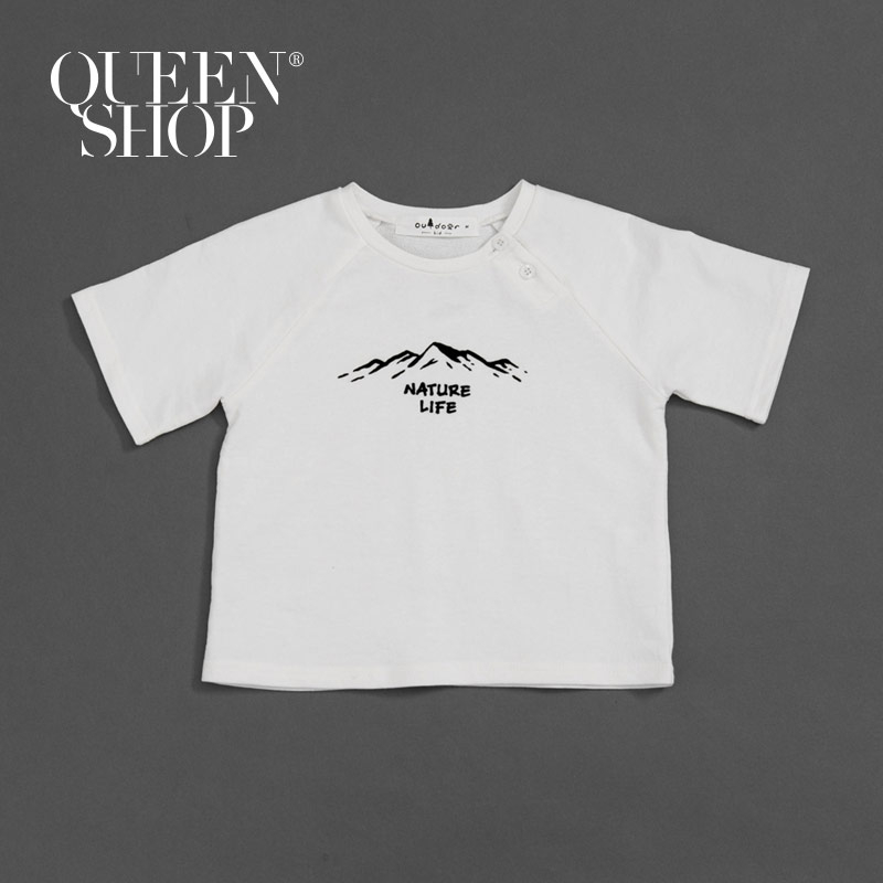 Ｑｕｅｅｎ Ｓｈｏｐ【01038059】童裝 親子系列 山脈印花短T 兩色售 S/M/L＊現+預＊