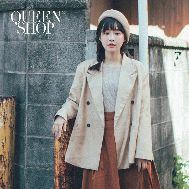 Ｑｕｅｅｎ Ｓｈｏｐ【02030350】寬版排釦西裝外套 兩色售＊現+預＊