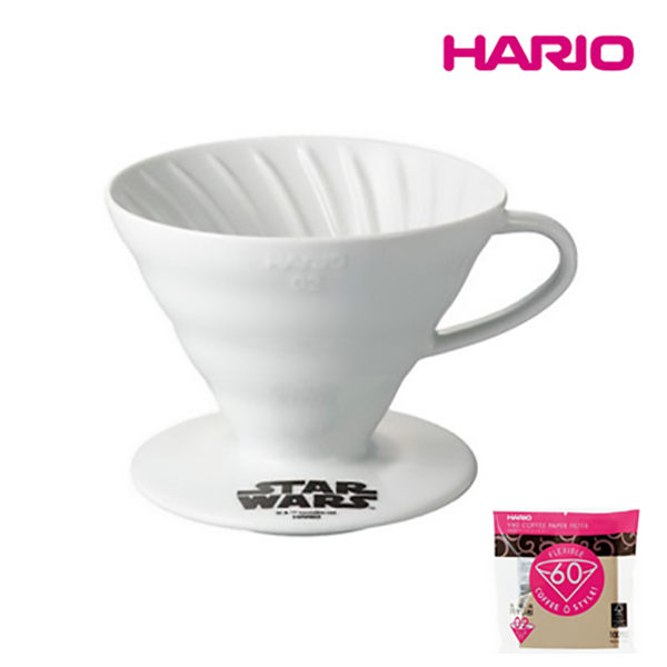 【日本 HARIO】星戰 V60白色02磁石濾杯(買就送V60專用濾紙)