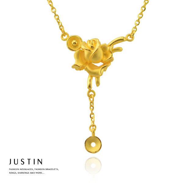 Justin金緻品 黃金項鍊 燦爛之戀 金飾 9999純金套鍊 金項鍊 金鍊子 玫瑰
