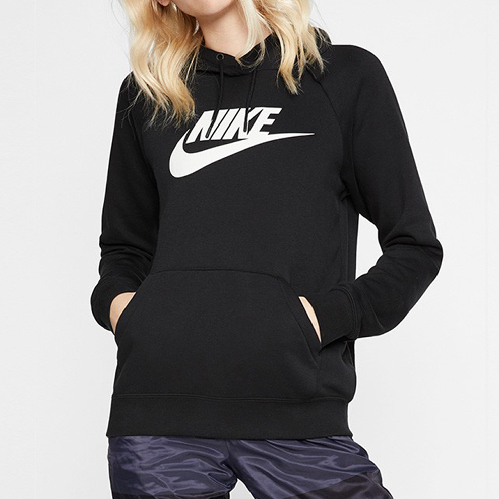 ★現貨在庫★ NIKE Pullover Hoodie 女裝 長袖 連帽 帽T 休閒 刷毛 黑【運動世界】BV4127-010