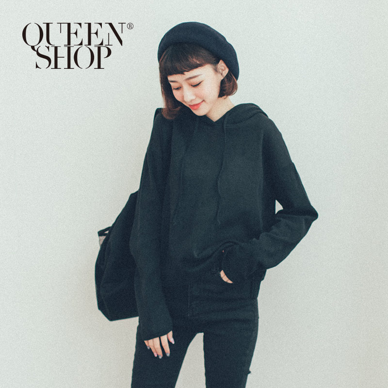 Ｑｕｅｅｎ Ｓｈｏｐ【01096320】微透視連帽針織上衣 兩色售＊現+預＊