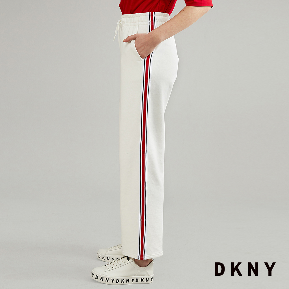 DKNY 女 休閒長褲 寬鬆抽繩設計 運動風 白