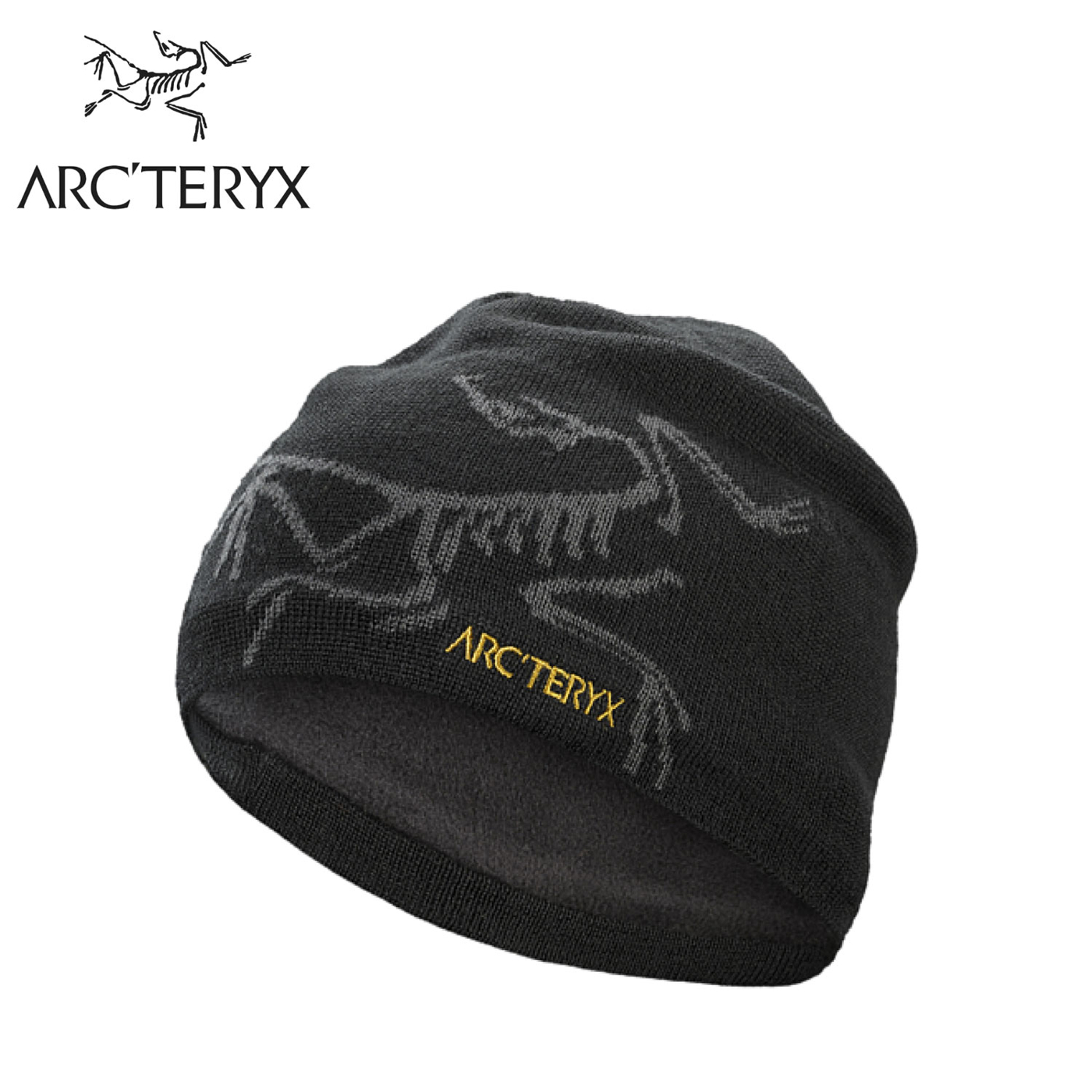 【ARC'TERYX 始祖鳥 Bird Logo針織毛帽《24K黑》】22992/保暖帽/針織帽/羊毛帽