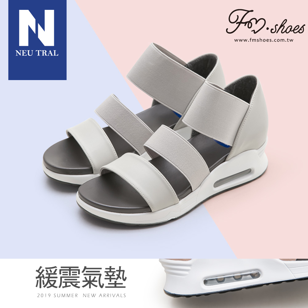 涼鞋．彈性織帶氣墊涼鞋(灰)-FM時尚美鞋-NeuTral．Picnic