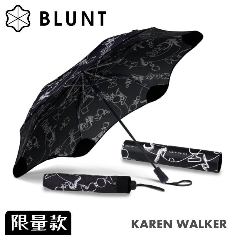 【BLUNT 保蘭特 Karen Walker 聯名限量版 折傘《復古西洋棋》】BLT-KW/摺疊傘/自動傘/雨傘/晴雨傘