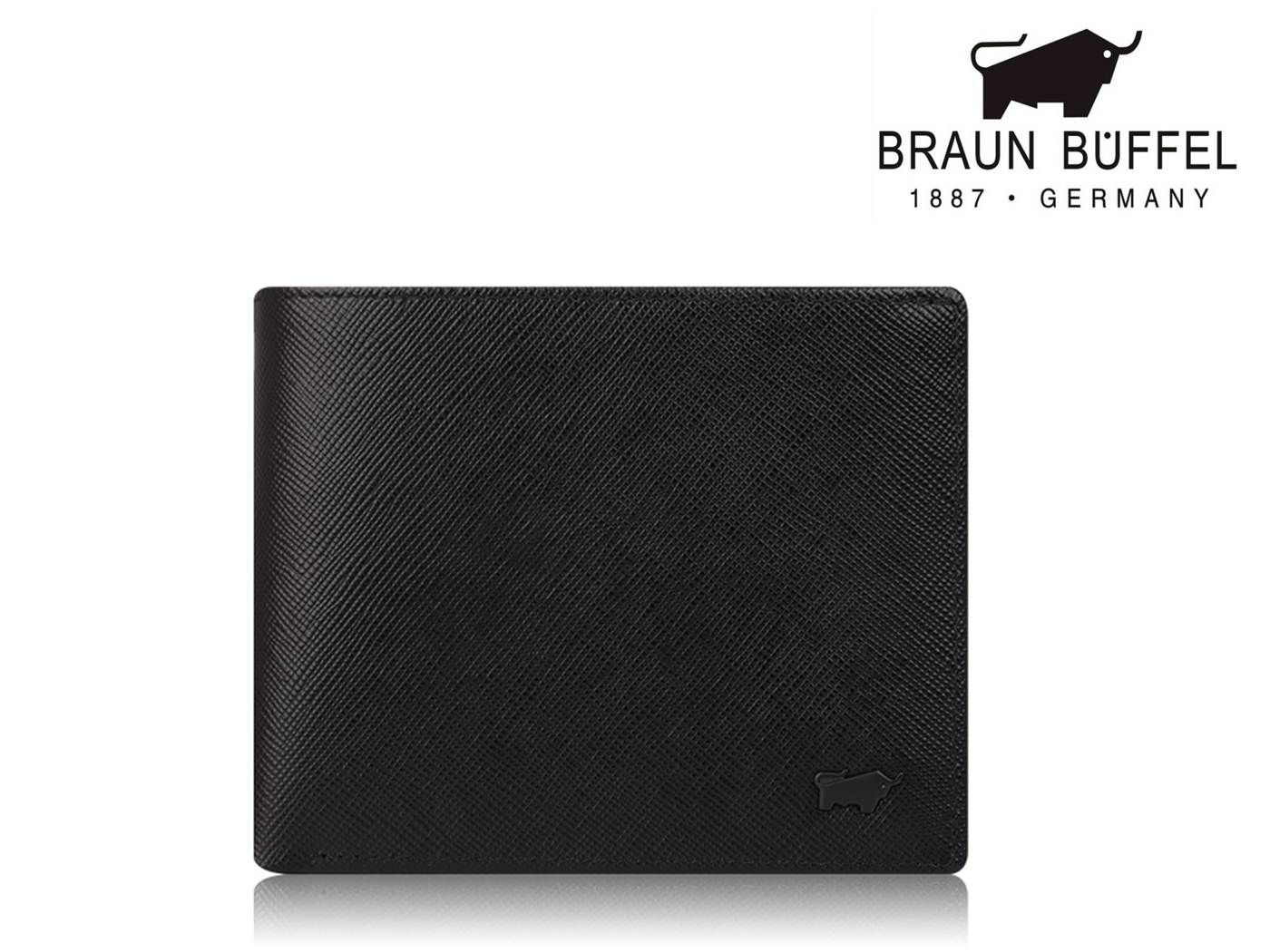 【全新品公司貨】BRAUN BUFFEL 洛菲諾 附零錢袋短夾經典黑【寧寧小舖/台中30年老店】BF347-318-1