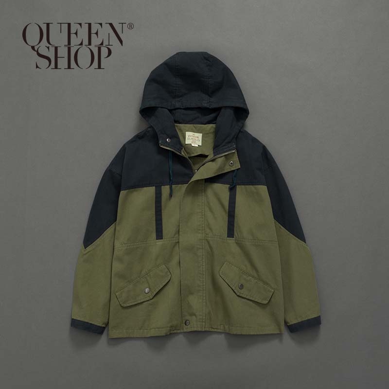 Ｑｕｅｅｎ Ｓｈｏｐ【02071092 】撞色拼接工裝拉鍊外套 1/2＊現+預＊