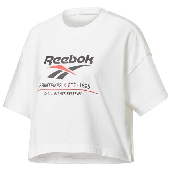 REEBOK CLASSIC LOGO CROP TOP 女裝 短袖 短版 休閒 穿搭 舒適 透氣 白【運動世界】EJ8618