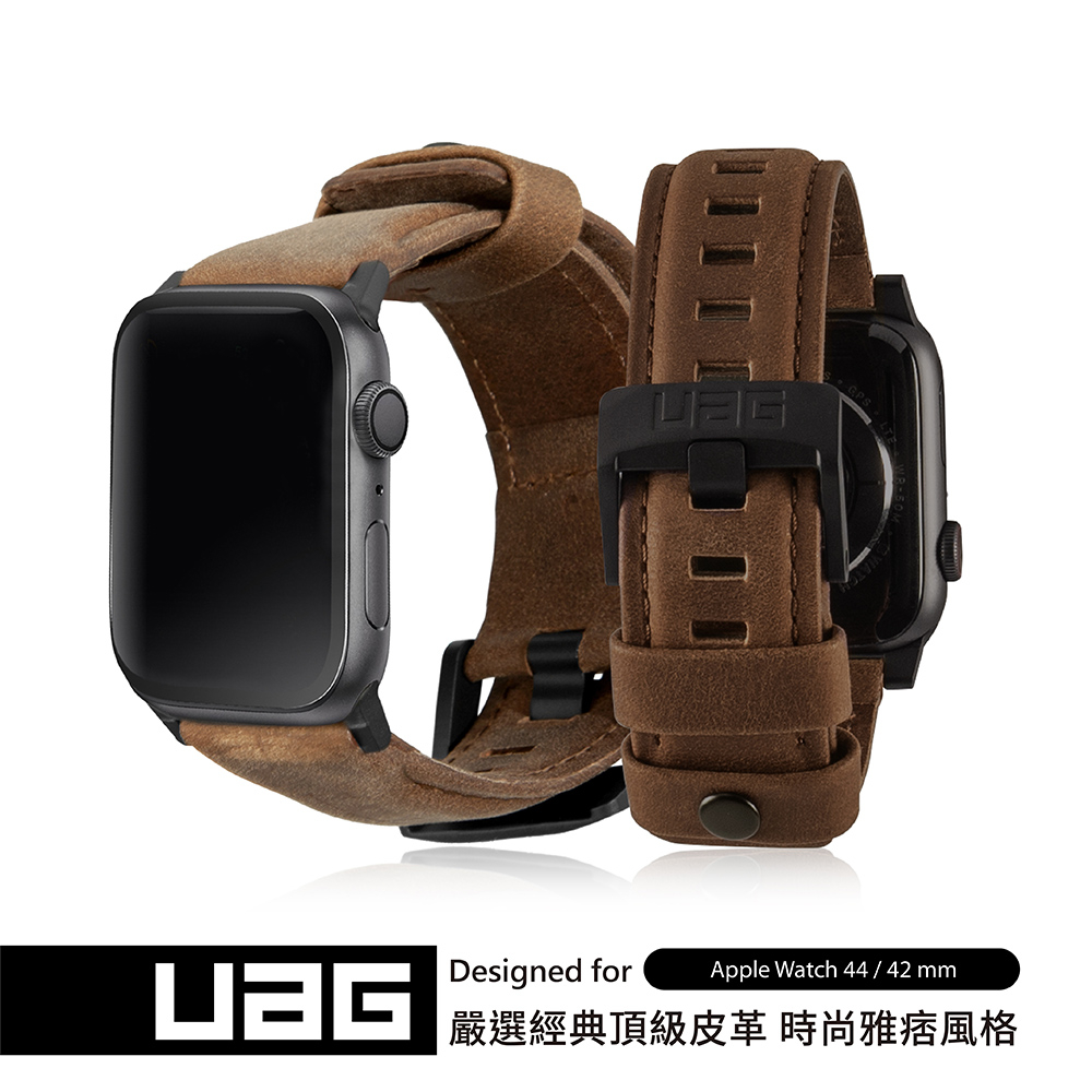 UAG Apple Watch 42/44mm 皮革錶帶-棕