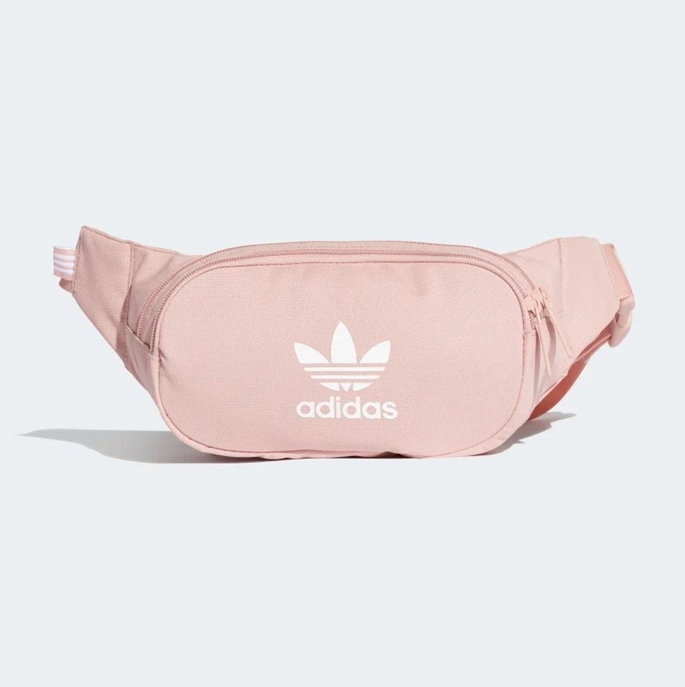 ADIDAS ESSENTIAL CROSS BODY 粉白 三葉草 腰包 (布魯克林) ED9377