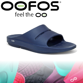 【OOFOS 美國 男款 舒壓健康拖鞋 深藍】M1100/透氣涼鞋/氣墊鞋/舒壓拖鞋★滿額送