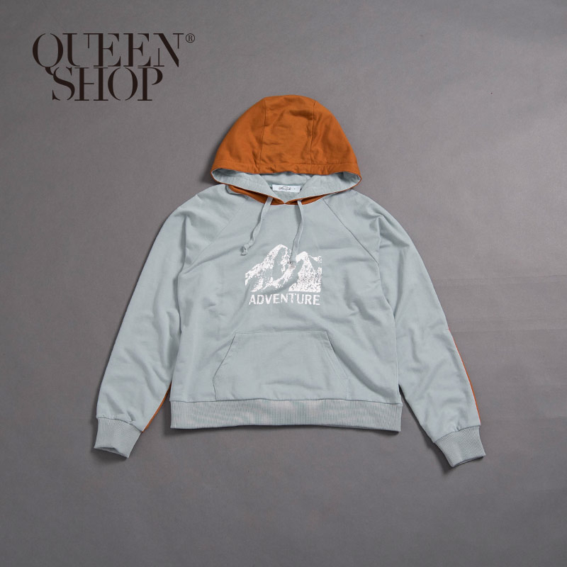 Ｑｕｅｅｎ Ｓｈｏｐ【01038175】親子系列 山脈印圖撞色連帽上衣 1/2/3/4＊現+預＊