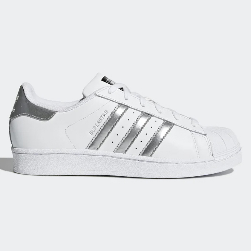 Adidas Originals Superstar 女鞋 休閒 銀標 復古 經典 白 銀【運動世界】AQ3091