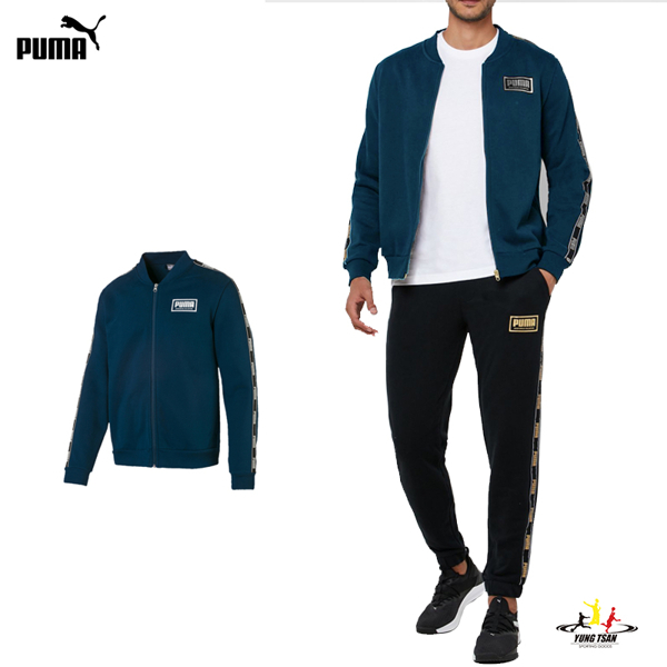Puma Holiday 男 深藍 外套 立領外套 側邊LOGO 棉質 基本系列 運動 休閒 長袖外套 58176738