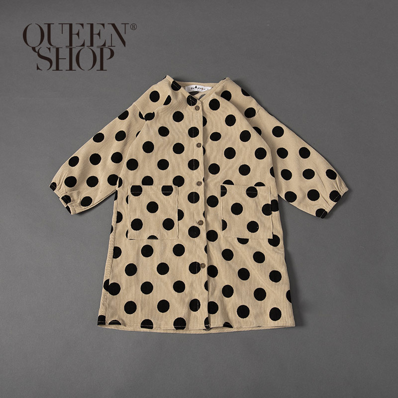 Ｑｕｅｅｎ Ｓｈｏｐ【01084792】童裝 親子系列 波點燈芯絨洋裝 S/M/L＊現+預＊