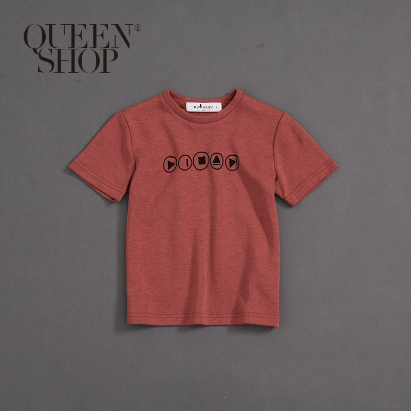 Ｑｕｅｅｎ Ｓｈｏｐ【01038112】童裝親子系列播放印圖T兩色售 S/M/L/XL/2XL＊現+預＊