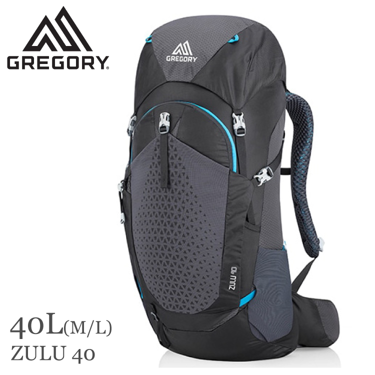 【GREGORY 美國 ZULU 40 M/L 登山背包《臭氧黑》40L】111590/雙肩背包/後背包/自助旅行/健行/旅遊