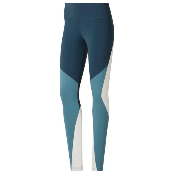 REEBOK LUX COLORBLOCK TIGHTS 女裝 長褲 緊身 訓練 有氧 乾爽 舒適 透氣 藍 白【運動世界】DU4093