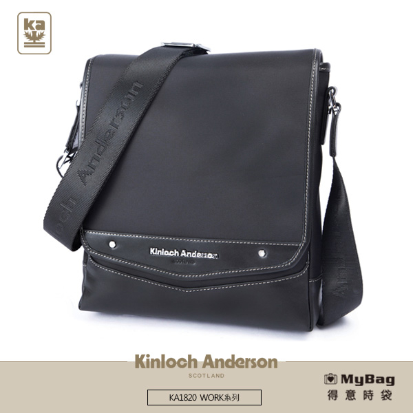 Kinloch Anderson 金安德森 側背包 WORK 直立翻蓋斜背包 黑色 KA182003 得意時袋