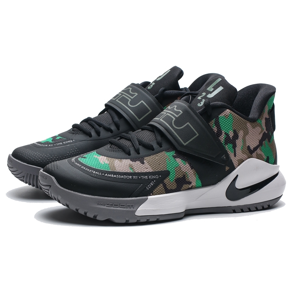 NIKE LEBRON AMBASSADOR XII CAMO 黑 綠迷彩 XDR 籃球鞋 男(布魯克林) BQ5436-004