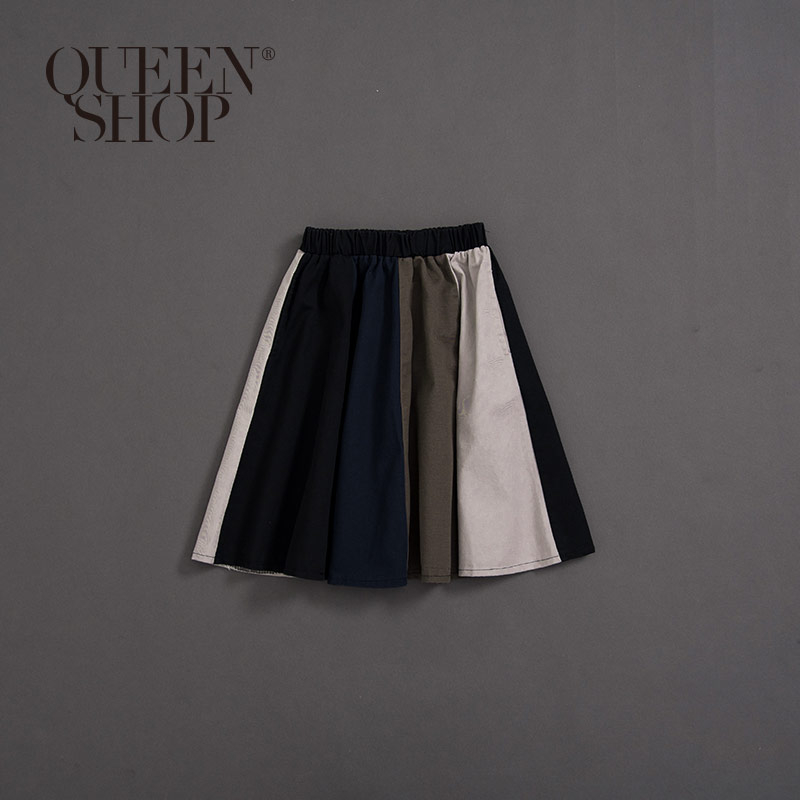 Ｑｕｅｅｎ Ｓｈｏｐ【03020571】童裝 親子系列 拼色A字長裙 S/M/L＊現+預＊